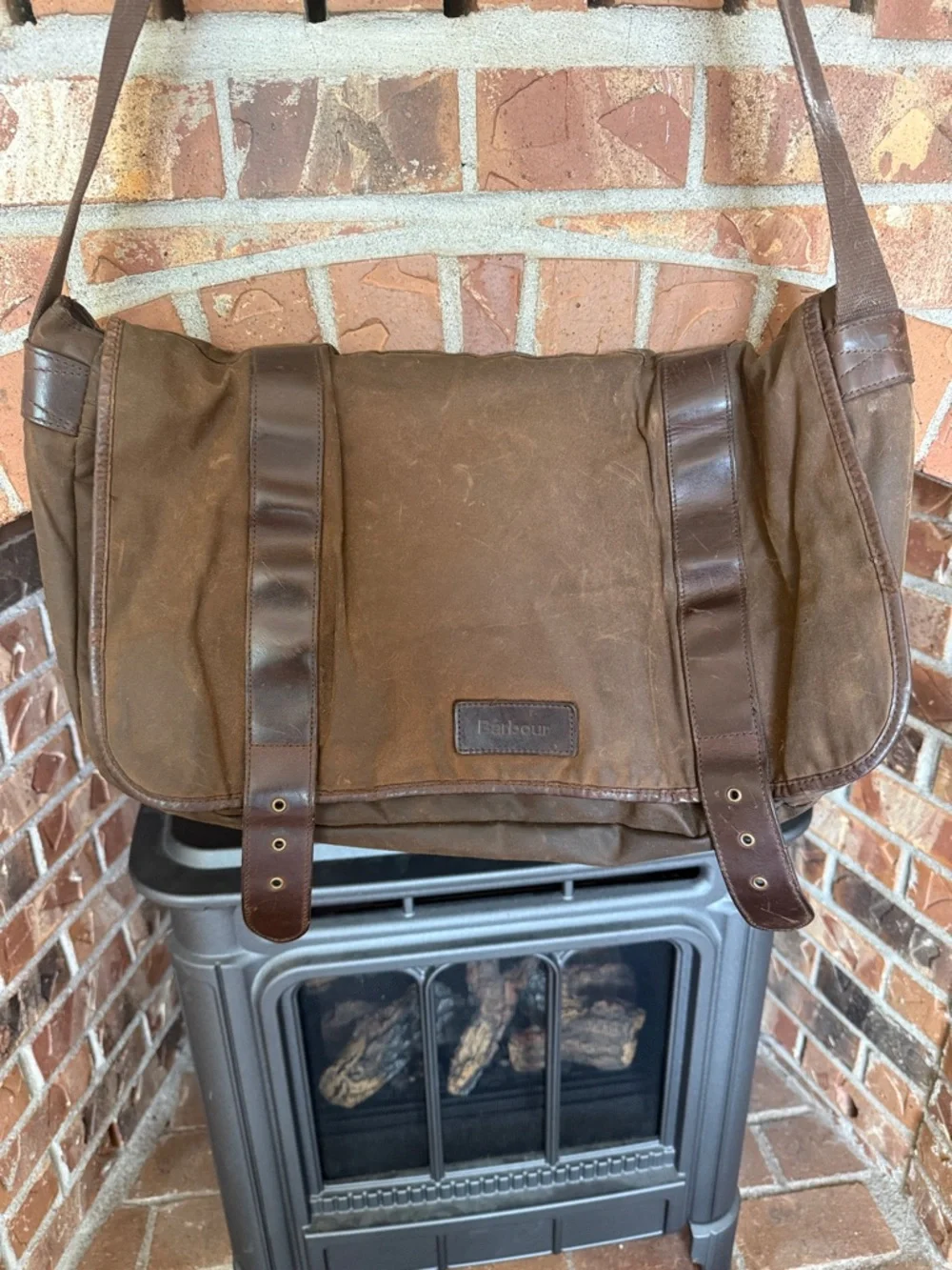 Barbour canvas and leather Messenger Bag with Adjustable Strap